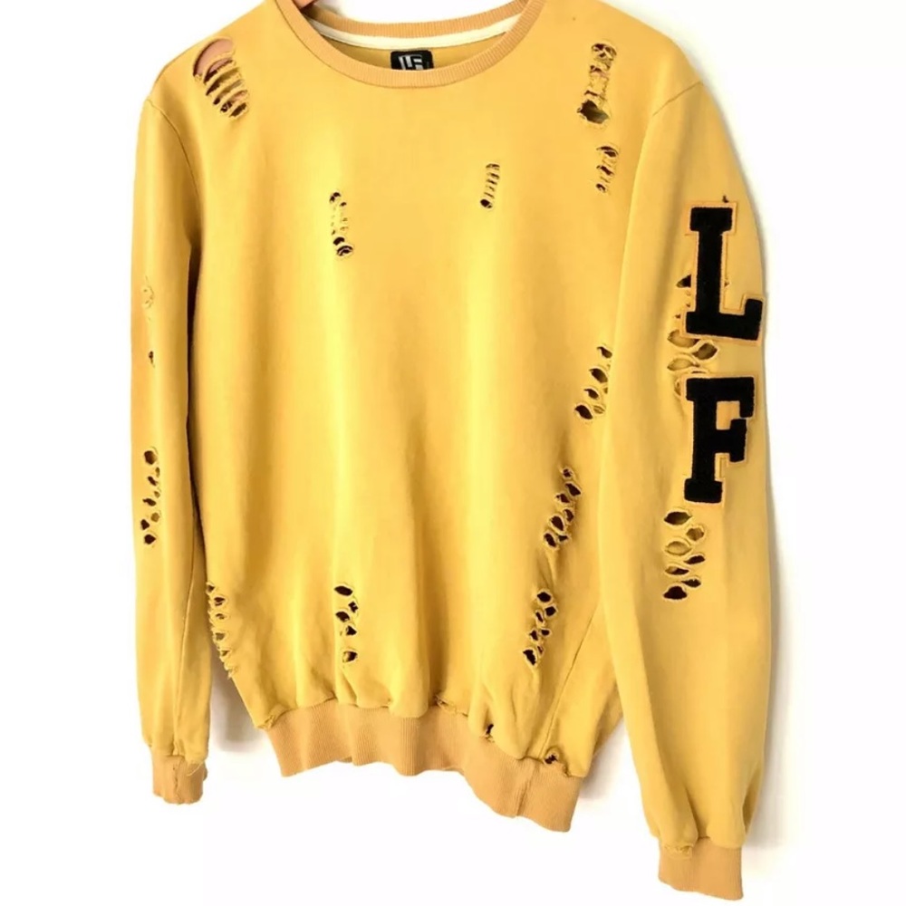 LF Mustard Distressed Sweatshirt